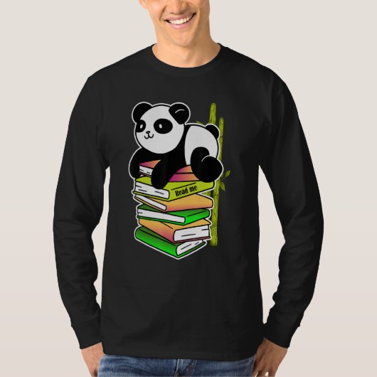 read me panda teaching reading learning bamboo t-shirt (Voorkant)
