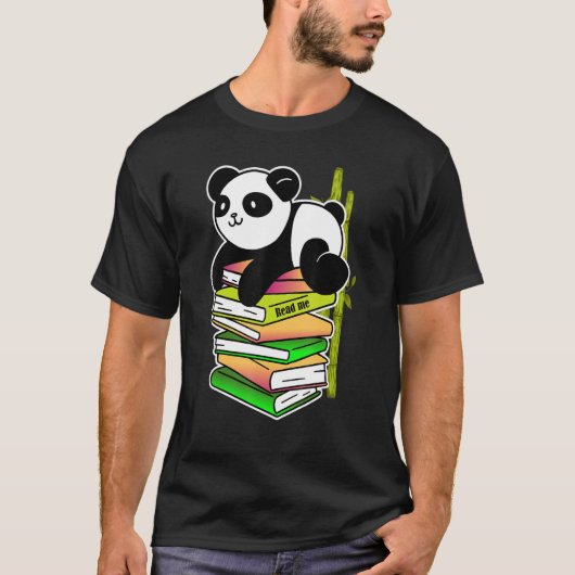 read me panda teaching reading learning bamboo t-shirt (Voorkant)