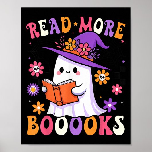 Read More Books Ghost Reading Book Funny Teacher H Poster (Voorkant)
