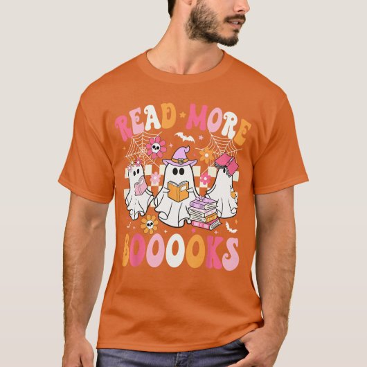 Read More Books Ghosts Reading Book Funnyeacher Ha T-shirt (Voorkant)
