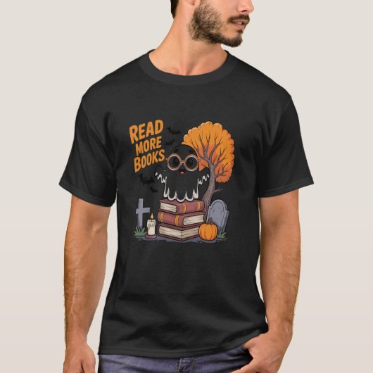 Read More Books Halloween Ghostly Vibes T-shirt (Voorkant)