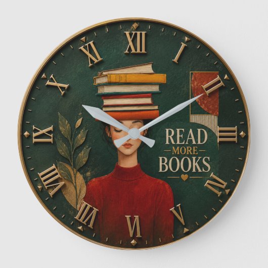 Read More Books Library Readers Teachers Gift Grote Klok (Voorkant)