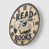 Read More Books Reading Lover Gift Grote Klok (Hoek)