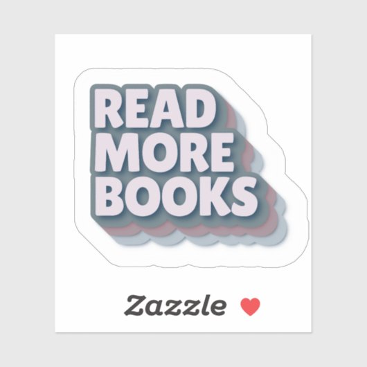 Read More Books Retro Typography Sticker (Vel)