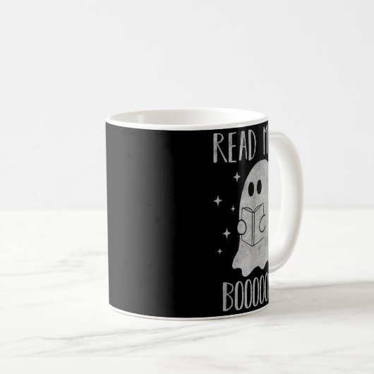 Read More Boooooks Funny Cute Halloween Ghost Read Koffiemok (Voorkant rechts)