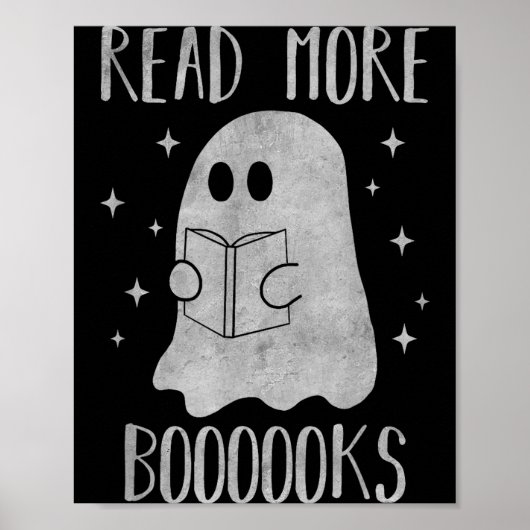 Read More Boooooks Funny Cute Halloween Ghost Read Poster (Voorkant)