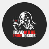 Read More Indie Horror Apparel  Ronde Sticker (Voorkant)