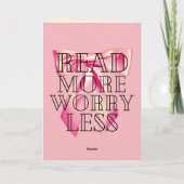 Read More Worry Less Coquette Pink Bow Kaart (Achterkant)