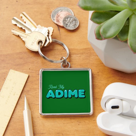 "Read My ADIME" Groene Sleutelhanger (Bureau)
