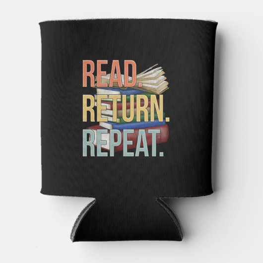 Read Return Repeat Funny Librarian Book Reading Blikjeskoeler (Voorkant)