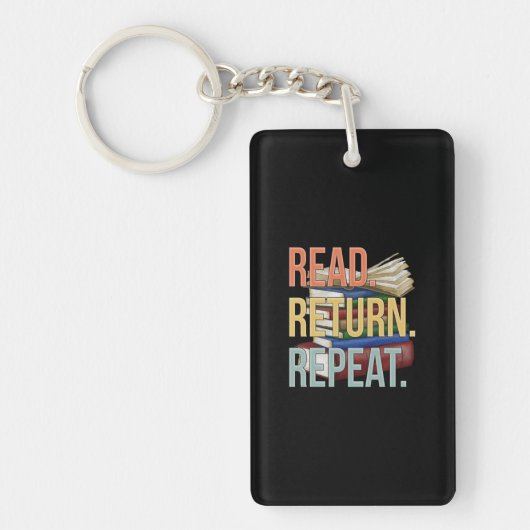 Read Return Repeat Funny Librarian Book Reading Sleutelhanger (Voorkant)