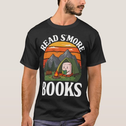 Read S'More Books Camping Outdoors Travel Campfire T-shirt (Voorkant)