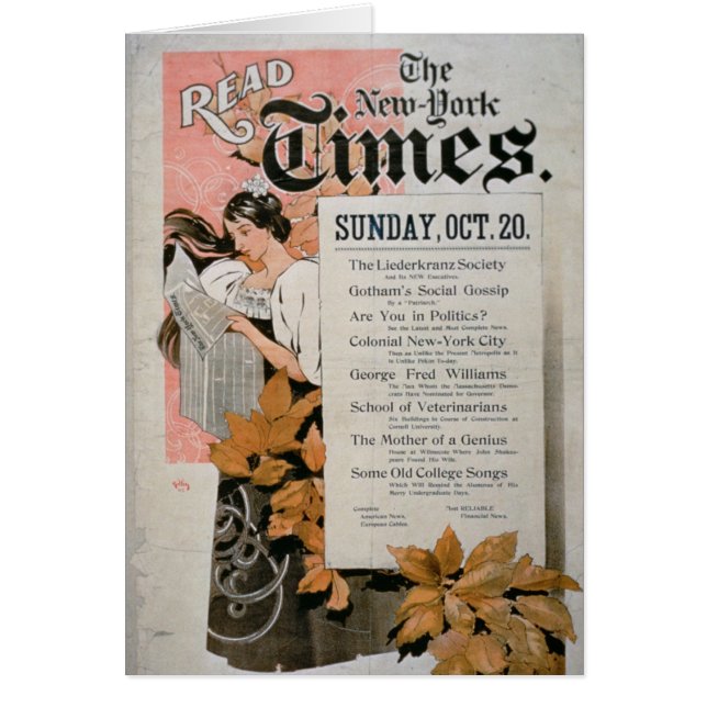 "Read the New York Times" (kleurenlitho) (Voorkant)