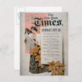 "Read the New York Times" (kleurenlitho) Briefkaart (Voorkant / Achterkant)