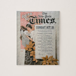 "Read the New York Times" (kleurenlitho) Legpuzzel