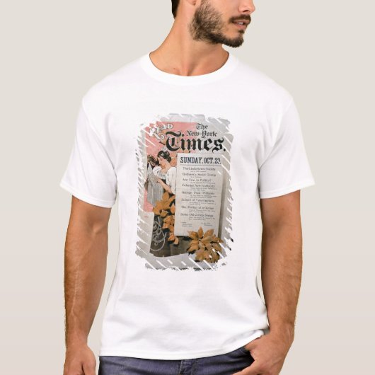 "Read the New York Times" (kleurenlitho) T-shirt (Voorkant)