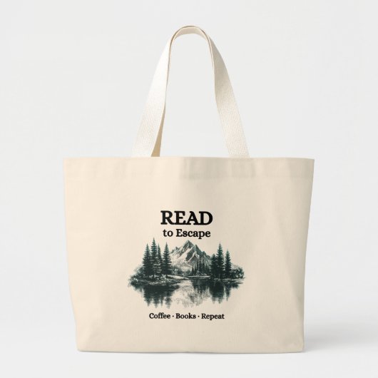 Read to Escape – Coffee, Books, Repeat Tote Bag (Voorkant)