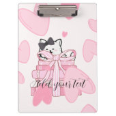 Read, Write, Love – Cat & Book Clipboard Klembord (Voorkant)