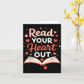 Read Your Heart Out Funny Valentine Teacher Bookwo Kaart (Gele Bloem)