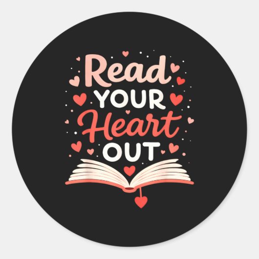 Read Your Heart Out Funny Valentine Teacher Bookwo Ronde Sticker (Voorkant)