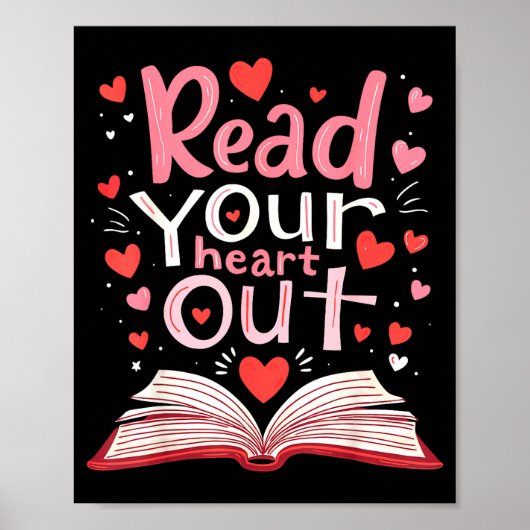 Read Your Heart Out Teacher Valentines Day Reading Poster (Voorkant)
