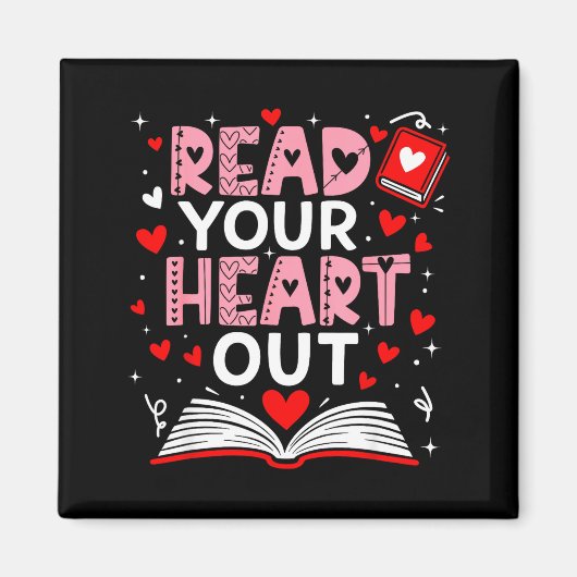 Read Your Heart Out Valentine Reading Book Girl Ki Magneet (Voorkant)