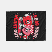 Read Your Heart Out Valentine's Day Retro Teacher  Fleece Deken (Voorkant (Horizontaal))