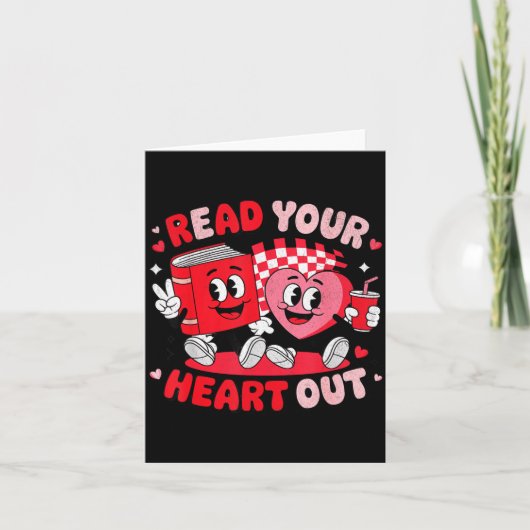 Read Your Heart Out Valentine's Day Retro Teacher  Kaart (Voorkant)
