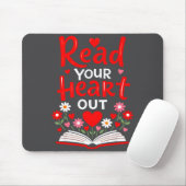 Read Your Heart Valentine Reading Book Girls Flowe Muismat (Met muis)