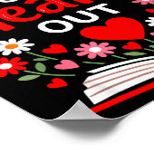 Read Your Heart Valentine Reading Book Girls Flowe Poster (Hoek)