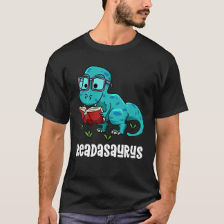 Readasaurus Funny Reading Dinosaur Bookworm Book R T-shirt