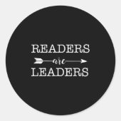 Reader Are Leaders - Uplifting Motivational Slogan Ronde Sticker (Voorkant)