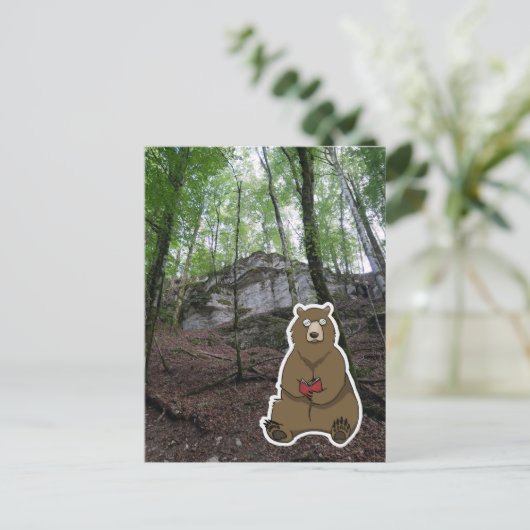 Reader Bear (color) Briefkaart (Staand voorkant)