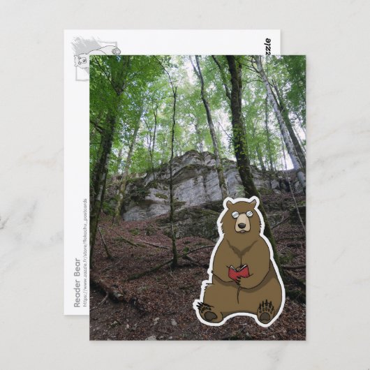 Reader Bear (color) Briefkaart (Voorkant / Achterkant)