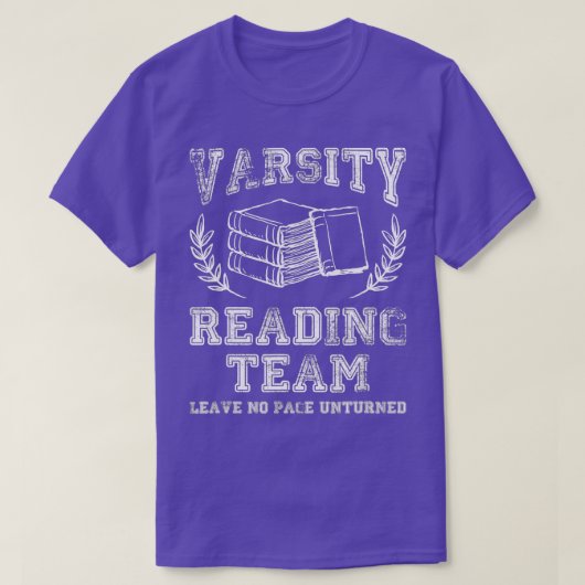 Reader Book Lover Gift Varsity Reading Team T-shirt (Design voorkant)