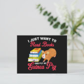 Reader Book Lover Pet Owner Guinee Pig Briefkaart (Staand voorkant)