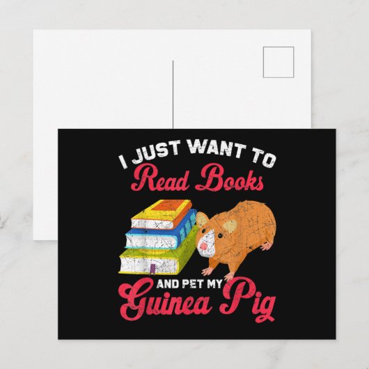 Reader Book Lover Pet Owner Guinee Pig Briefkaart (Voorkant / Achterkant)