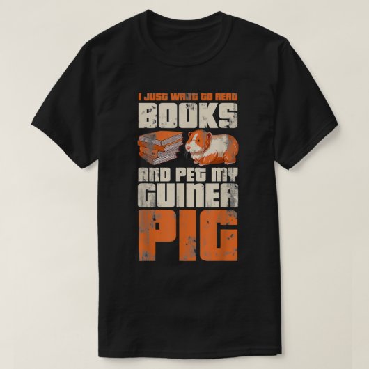 Reader Book Lover Pet Owner Guinee Pig T-shirt (Design voorkant)