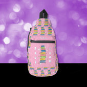Reader Bookstack Pattern Pink Sling Bag