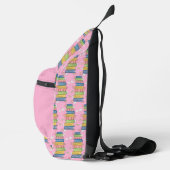 Reader Bookstack Pattern Pink Sling Bag (Rechts)