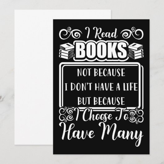 Reader Gift Ik heb veel boeken Bedankkaart (Voorkant / Achterkant)