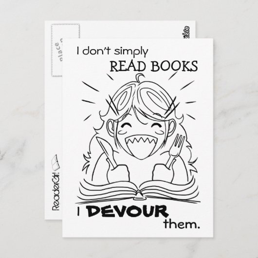 Reader Girl Eats Briefkaart (Voorkant / Achterkant)