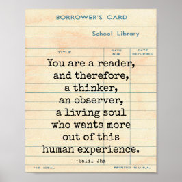 Reader Human Experience Salil Jha Quote Wall Art Poster