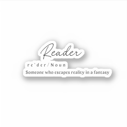 Reader met Definitie-Sticker Sticker (Voorkant)