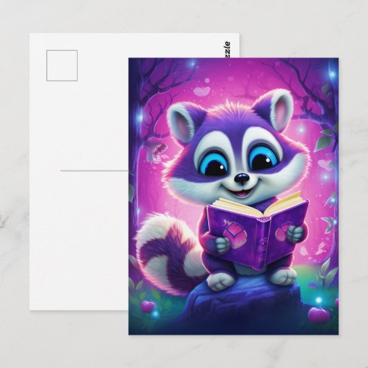 Reader Racoon Briefkaart (Voorkant / Achterkant)