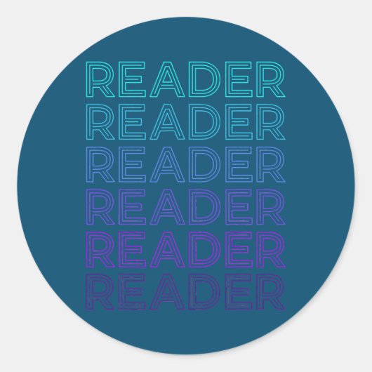 Reader Reading Book Lover Retro Ronde Sticker (Voorkant)