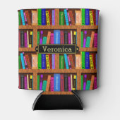 Readers Bibliotheek Boekenplank Boekpatroon Aangep Blikjeskoeler (Voorkant)