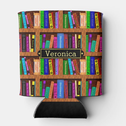 Readers Bibliotheek Boekenplank Boekpatroon Aangep Blikjeskoeler (Achterkant)