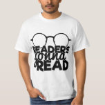Readers Gonna lezen Gezegde handworm lezen T-shirt<br><div class="desc">Een coole typografie man t-shirt met een bril en een citaat dat luidt: "Readers gaan lezen".</div>