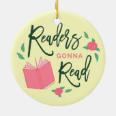 Readers Gonna Read Bookish Floral Keramisch Ornament (Achterkant)